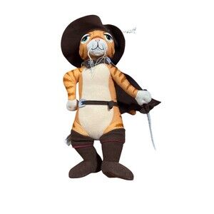 Dreamworks 2003 Shrek 2 Hasbro Talking Puss in Boots Plush Stuffed Animal *Works